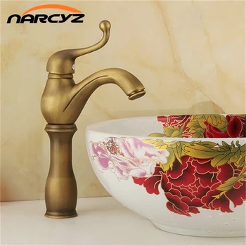 

New Arrival Antique Brass Basin Faucet Hot and Cold Mixer Taps Deck Mounted basin tap torneira XT909