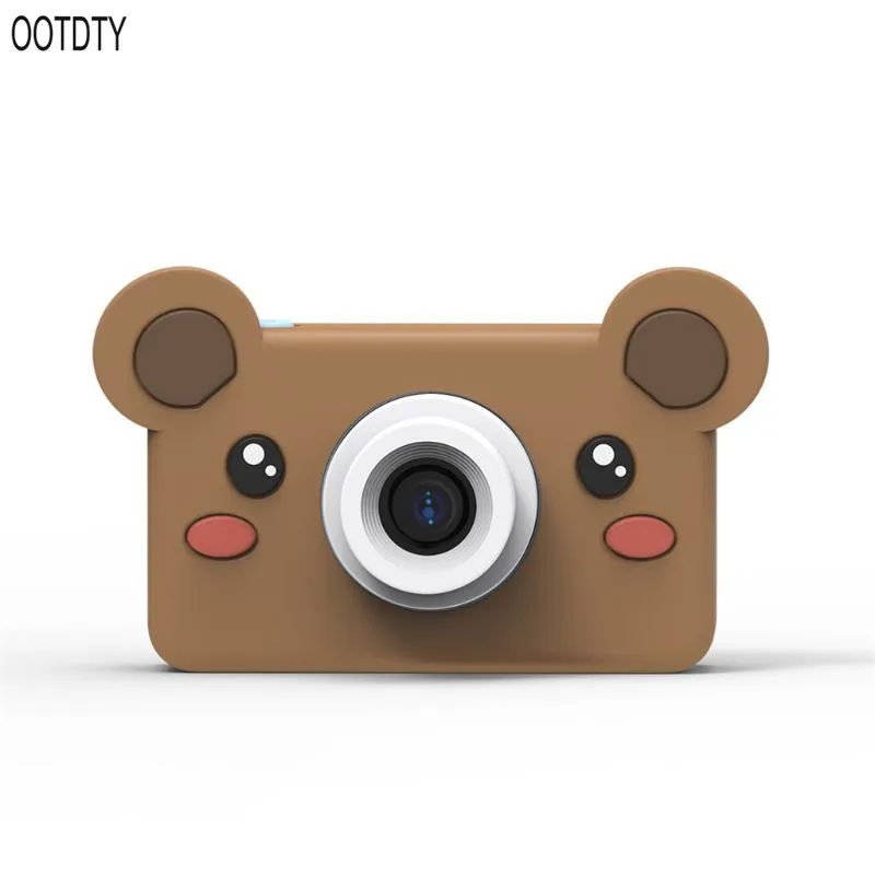 OOTDTY мультфильм Животные Детская Цифровая камера 2 дюйма экран HD 8MP силиконовый мягкий чехол 32g Micro SD карта подарок на день рождения - Цвет: F