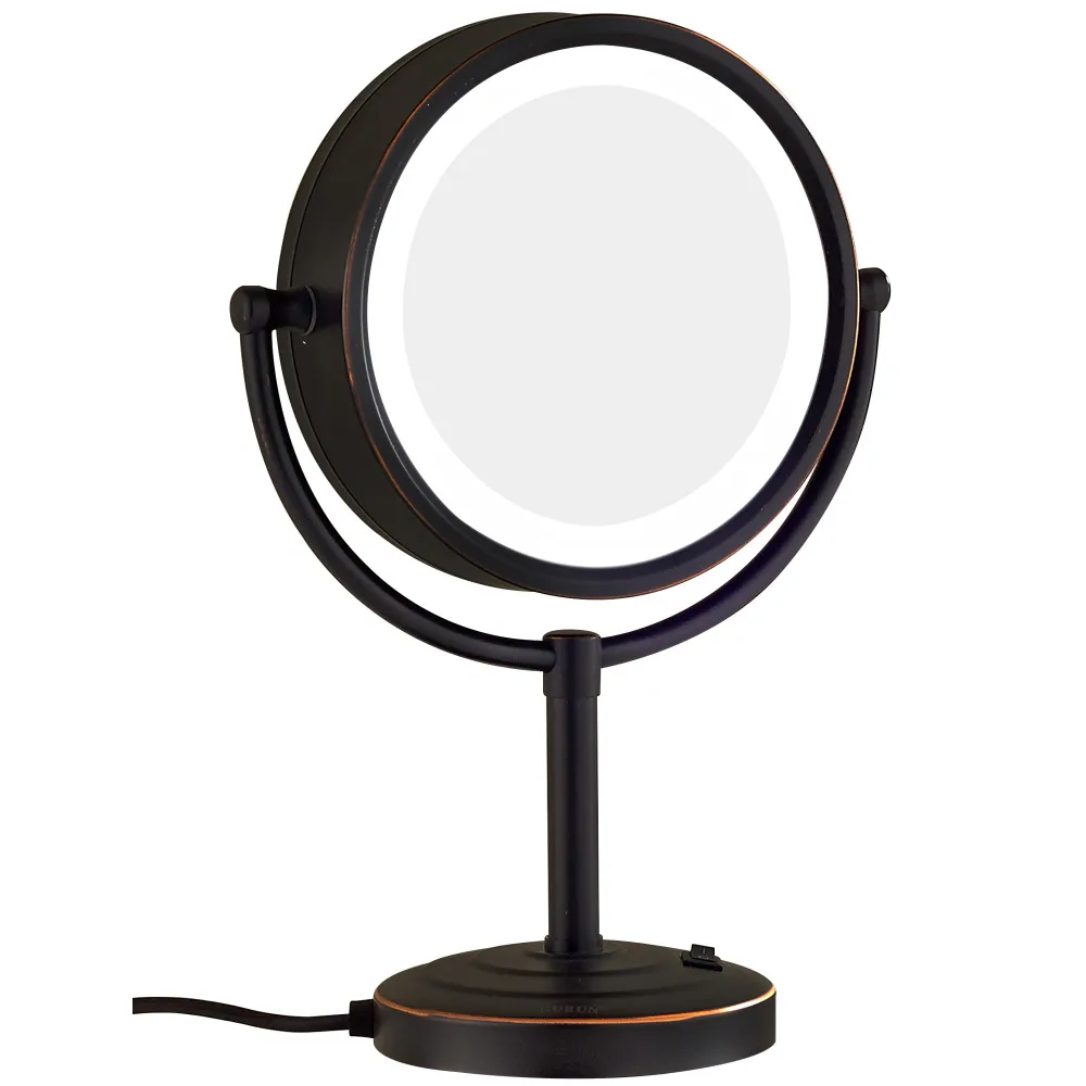 Gurun LED Makeup Mirror 10X Magnification,Reversible Double Mirror, LED