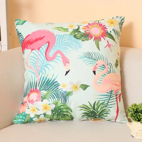 Мягкий чехол для подушки с фламинго для домашнего дивана, чехол для подушки на талию W - Цвет: F