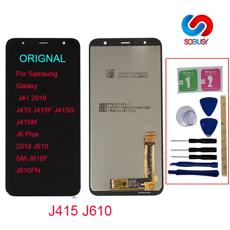 Koop Originele LCD Voor Samsung Galaxy J4 + 2018 J4 Plus J415 J415F J6 Plus 2018 J610 Lcd Touch Screen digitizer Vergadering Panel