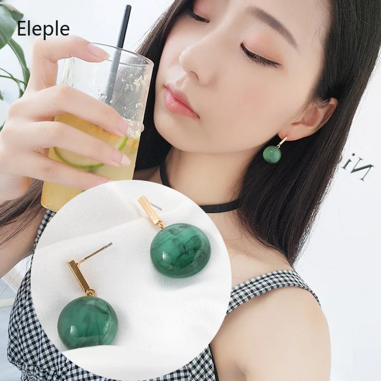 

Eleple Women Korean Retro Natural Stone Earrings Simple Fashion Earrings Party Gift Festival Birthday Earrings Jewelry C9F08