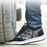 Men's indestructible shoes casual safety shoes for work steel toe sneakers man rubber Lightweight army ankle leather boots