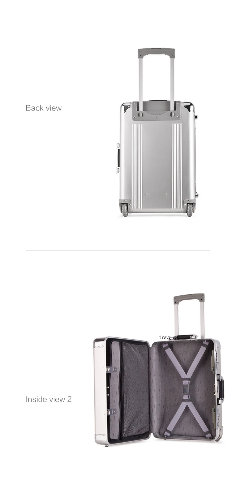 Алюминиево-магниевый сплав класса люкс Высокое качество 20 дюймов размер высокое качество багаж на колесиках фирменный туристический чемодан на вращающихся колесиках