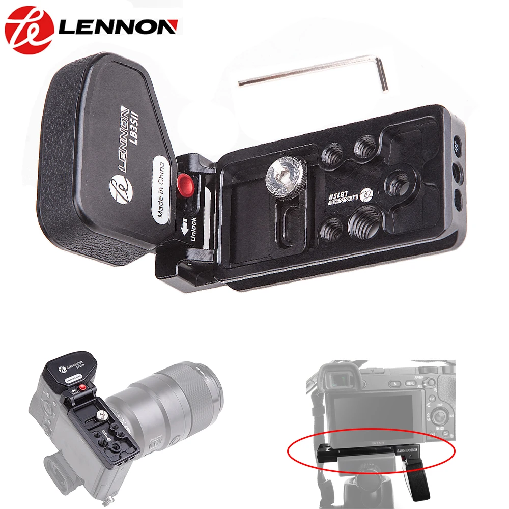 Ceny Lennon Quick Release L płyta montażowa LB3 do Sony Mirrorless Camera A7II A7RII A7RIII A7SII A9 z otworem gwintowanym 1 4 \