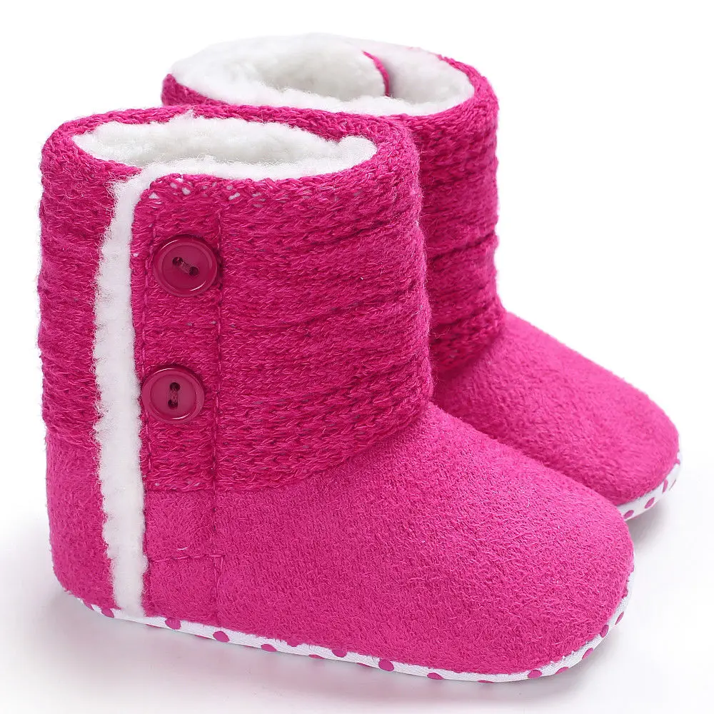 Emmababy новые для маленьких девочек сапоги обувь новорожденного зимние теплые на мягкой подошве для младенцев - Цвет: Красный