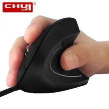 CHYI Wired Ergonomic Vertical Mouse With LED Light 3200DPI Optical Computer Mice USB Cable Gaming Muase Mouse Pad For Laptop PC