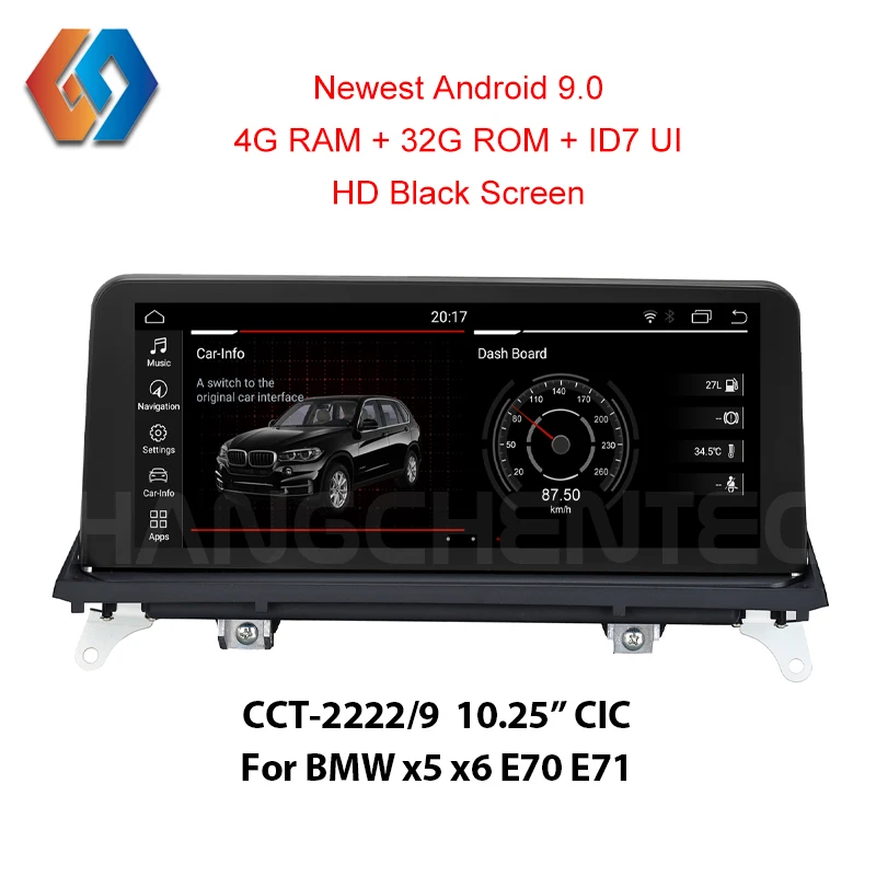Excellent New Come Android 9.0 4G ram Black Screen for BMW x5 x6 E70 E71 CIC Built-in CarPlay Function Bluetooth WiFi Car GPS Multimedia 0