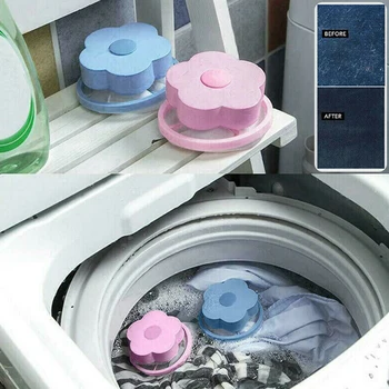 

4pcs Filter Mesh Hair Removal Catcher Pouch Cleaning Balls Bag Dirty Fiber Collector Washing Machine Filter Laundry Balls Discs
