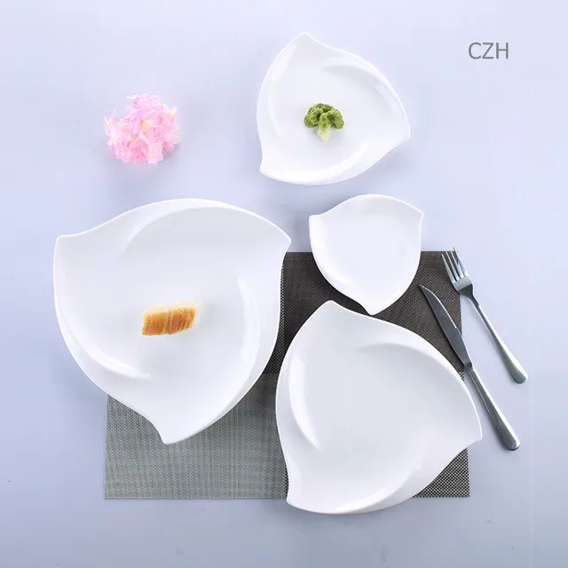 Керамический Вихрь Сервировочный набор посуды декоративный фарфор неправильная обеденная тарелка, столовая посуда для десерта, салата, риса и лапши