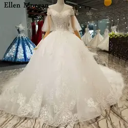 Элегантный с плеча вечерние, свадебные платья 2019 индивидуальный заказ Реальные фотографии кружева корсет, вышитый бусинами для Для женщин