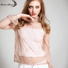 Moda jihan новые женские рубашки с оборками, рубашки с кружевами, удобные и эластичные прозрачные футболки с расклешенными рукавами, женские топы