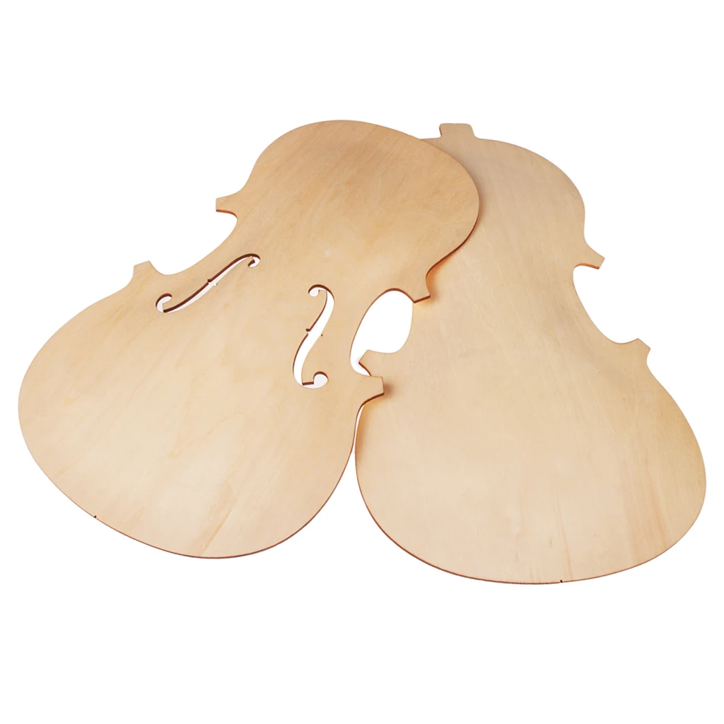 Solid Wood Unfinished Violin Top Front Panel & Back Plate Set for 4/4 3/4 1/2 1/4 1/8  Violin Fiddle DIY Making