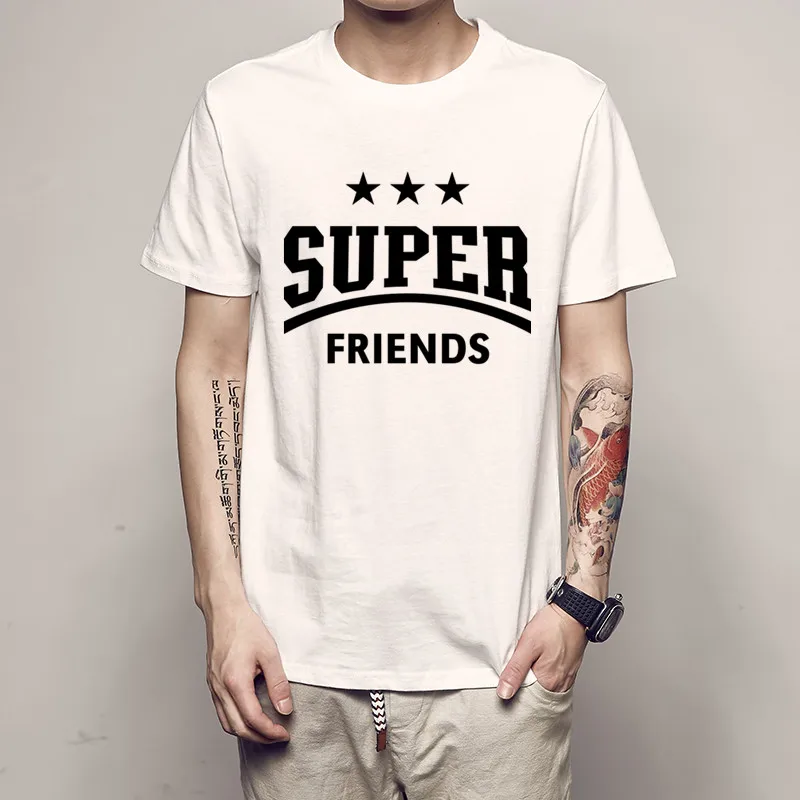 

Fashion Brand T Shirt Men Short Sleeve Super Friends TV Show tshirt Blank Gift Hipster T-shirt Camisetas male benficas ajax 2018