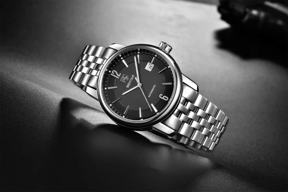 BENYAR 2020 New Fashion Top Luxury Brand Leather Watch Automatic Men Wristwatch Men Mechanical Steel Watches Relogio Masculino