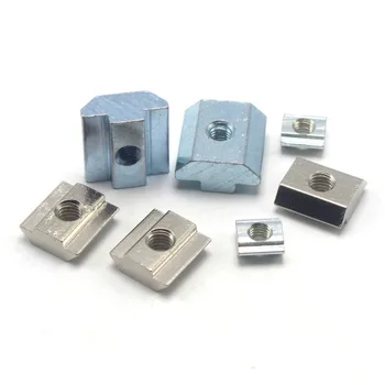 

100PCS M3 M4 M5 M6 T Sliding Nut Block For 2020 Aluminum Profile Zinc Plated Carbon Steel Aluminum Accessories