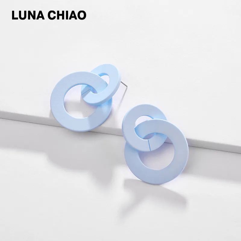 Серьги подвески LUNA CHIAO Модные Акриловые серьги с двойными