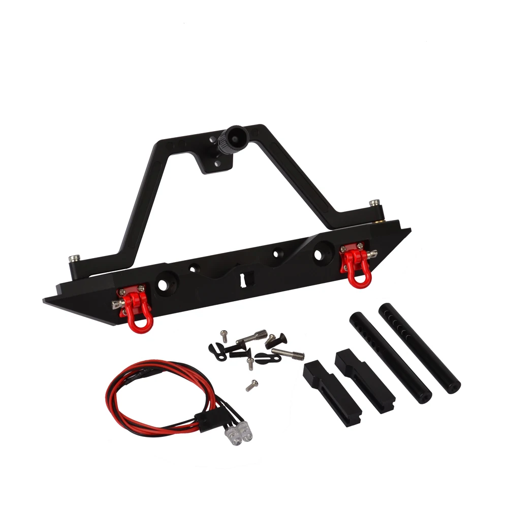 RC Matel Rear Bumper and Spare Tire Rack Upgrade Parts with Light for Traxxas TRX-4 TRX4 1/10 RC Crawler Car Axial SCX10 90046 RC Matel Rear Bumper and Spare Tire Rack Upgrade Parts with Light for Traxxas TRX-4 TRX4 1/10 RC Crawler Car Axial SCX10 90046