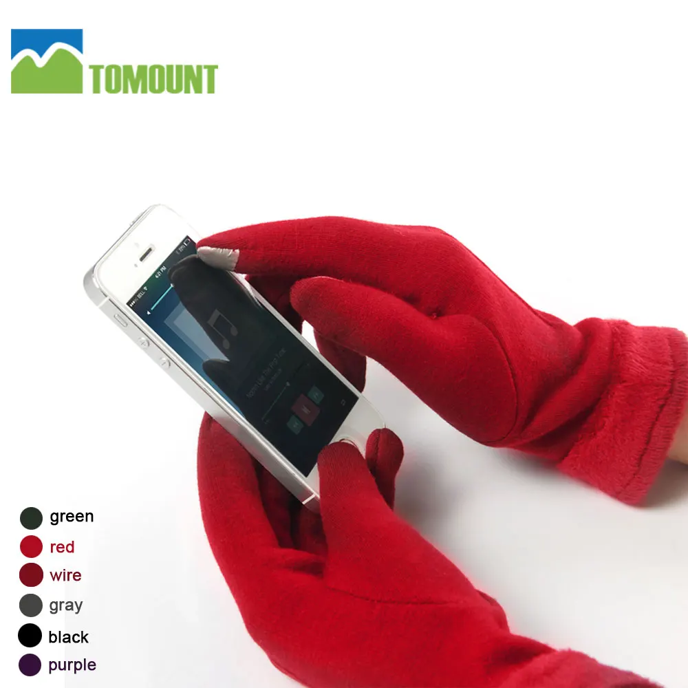 

TOMOUNT Winter Gloves Women Full Finger Touch Screen Gloves for Smart Phone Outdoor Sport Bicycle Ski Warm Gloves Black Red Gray