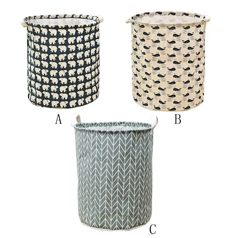 Waterproof Canvas Sheets Laundry Clothes Laundry Basket Storage Basket Folding Storage Box #2o17 (8)