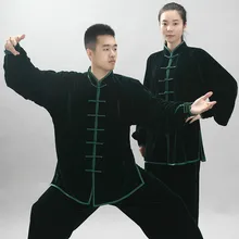 Зима-осень Для женщин утренняя зарядка тай-чи равномерное Для мужчин бархат Wuchu M Книги по искусству ial Книги по искусству комплекты Костюмы мужчина кунг-фу форма 90