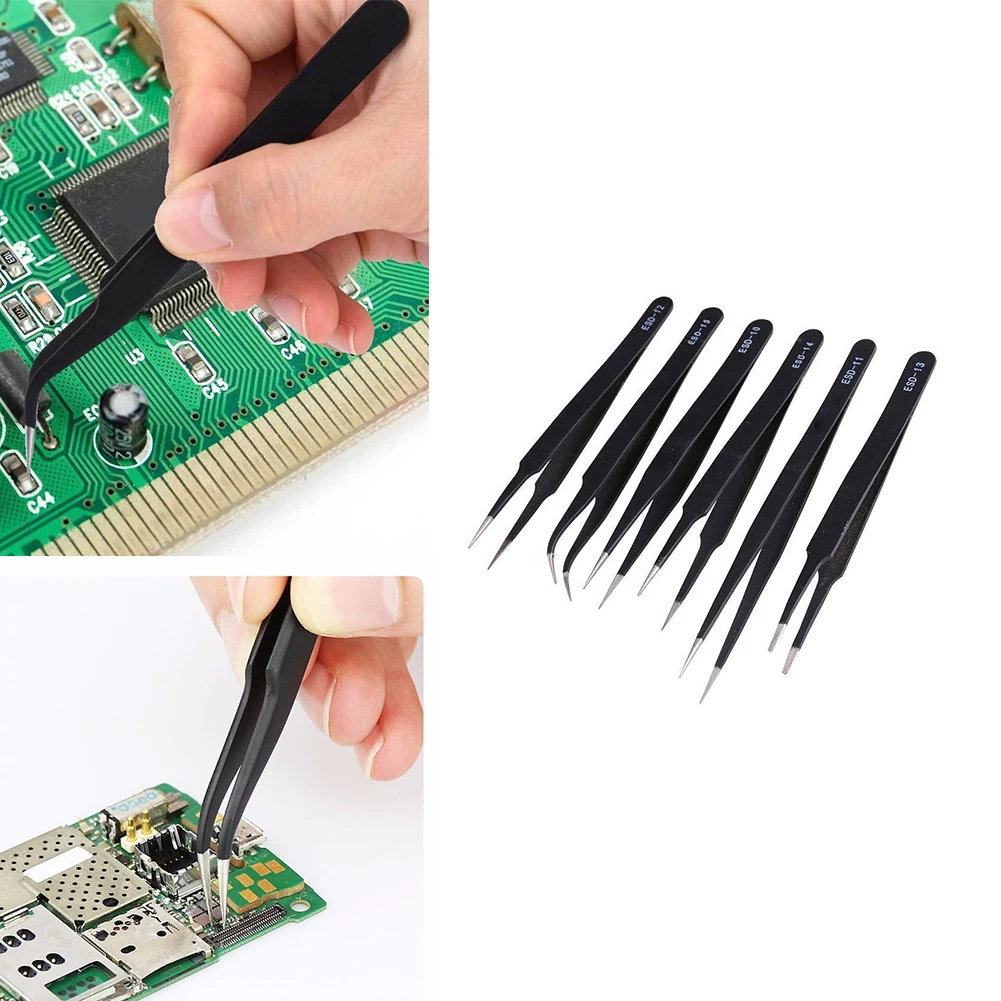 Очень практичный ESD 10-15 Пинцет из нержавеющей стали многофункциональные плоскогубцы антистатический материал пинцет