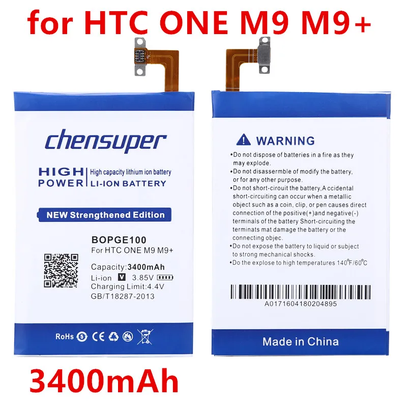 

100% Original chensuper 3400mAh BOPGE100 B0PGE100 for HTC ONE M9 Battery M9+ M9W One M9 Plus M9pt Hima Ultra 0PJA10 0PJA13