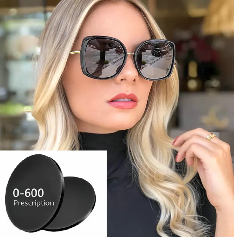 

2019 Hot Custom Made Myopia Minus Prescription Polarized Lens Sunglasses for women Designer Vintage Driving Sun Glasses Male NX