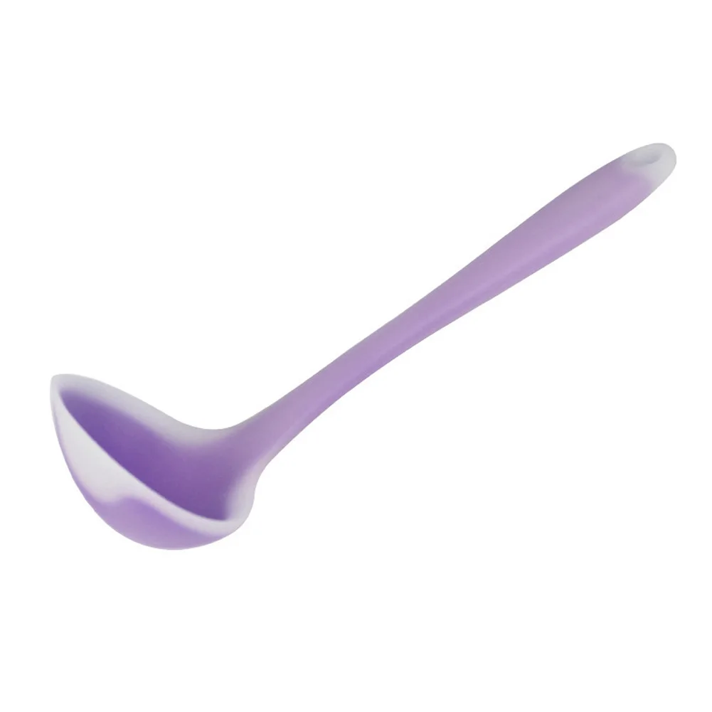 Полупрозрачная силиконовая ложка антипригарная анти-высокая температура суп Scoup инструменты для приготовления пищи Кухонные принадлежности GQ999 - Цвет: Фиолетовый