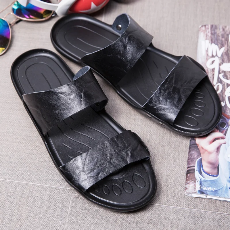 2019 Новый Cool Water Вьетнамки Для мужчин высокое качество кожа мягкая Массажная пляжные шлепанцы летние сандалии для дома и улицы человек