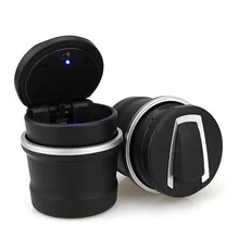 1 шт Портативный Авто Грузовик светодиод сигаретный дым Автомобиль Пепельница Синяя светодиодная бездымный мундштук анти- нескользящей резиновой