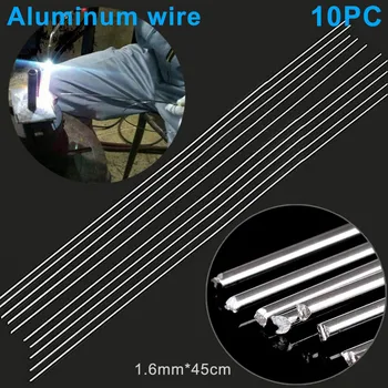 

10 PcsSilver Aluminum Melt Rods 1.6mmx45cm Low Temperature No Need Solder Powder can Welding CSV