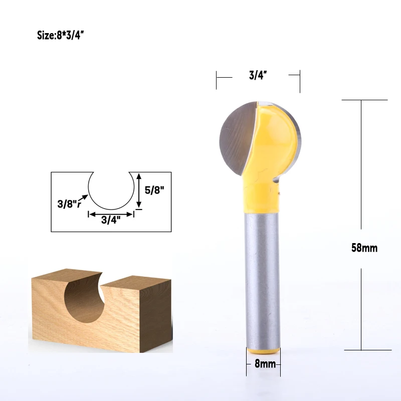 CHWJW 8 мм хвостовик 1 шт. шаровой конец круглый резьба бит фрезы деревообрабатывающие фрезы твердосплавные бит Деревообработка