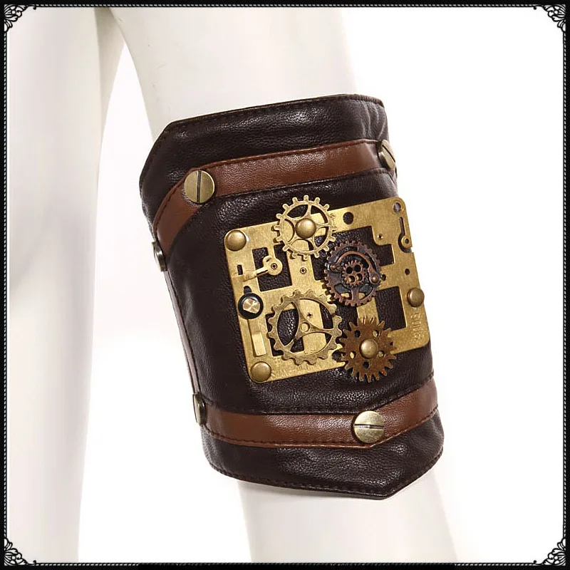 

Steampunk Industrial Revolution Copper Gearwheel Arm Sleeve Cosplay Armband Arm Belt Halloween Punk Style Accessories