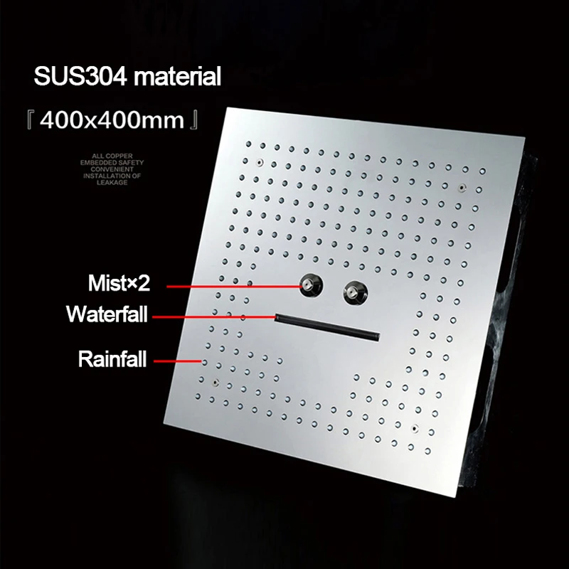 16 Inch Remote Control Light Rain Led Shower Head Without Shower Bathroom 64 Color LED Showerhead Misty Waterfall Shower Ceiling 16 Inch Remote Control Light Rain Led Shower Head Without Shower Bathroom 64 Color LED Showerhead Misty Waterfall Shower Ceiling