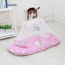 С сеткой складная детская кровать кружева хлопок Материал Чистая Пряжа мальчик девочка детская кровать супер детская кроватка