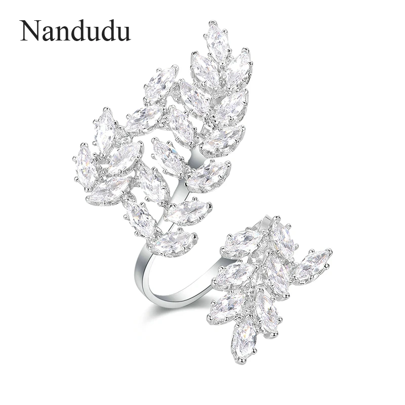 

Nandudu Prong Setting AAA Zircon Stone Adjustable Size Ring with Sparkling Austrian Crystal for Women Girl Party Gift R1882
