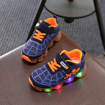 

High Quality Kid Luminous Sneakers Glowing USB Charge Boys LED Shoes Girls Children Glowing Kids Shoe Chaussure Enfant Girls
