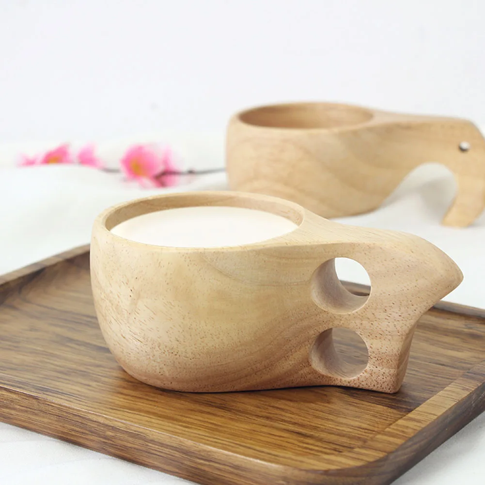 

35/170/200/250ML Handmade Beech Wooden Cups Nordic style Finnish Traditional Outdoor Wood Wine Cups Elephant Coffee Tea Cups