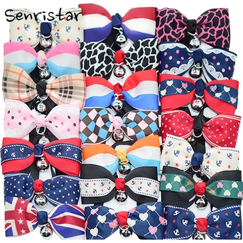 

Cute Bow Tie Bell Pet Collars For Small Medium Cats Adjustable Lovely Necklace Soft Safety Bowknot Kitten Cat Puppy Dog Collar