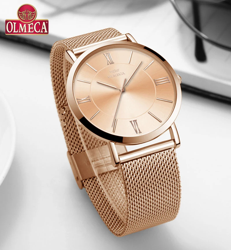 OLMECA Лидирующий бренд женские часы наручные роскошные модные Relogio Feminino 30 м