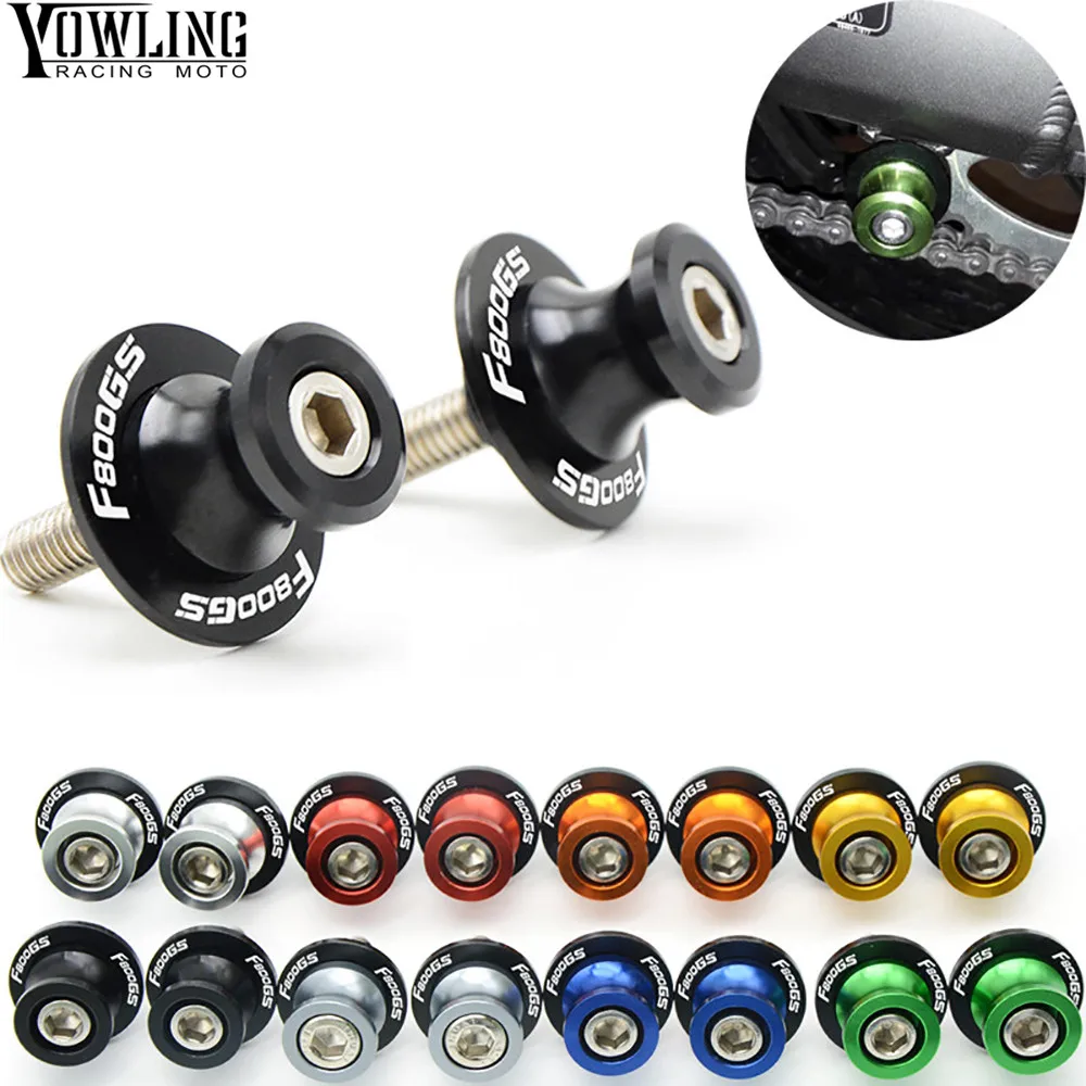

F800GS LOGO Motorcycle accessories Swingarm Spools slider stand screws For BMW F650GS F700GS F800GS ADV 2008-2017