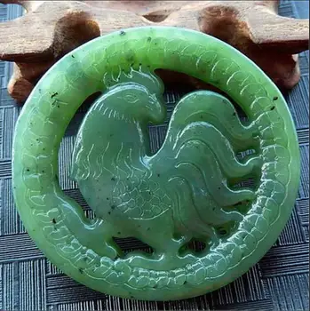 

Vintage Cock Green Nephrite Pendant NZ Greenstone jasper Pounamu Canadian Jade