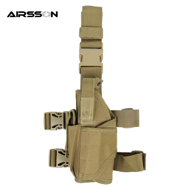 

Tactical Army Drop Leg Pistol Gun Holster Police Universal Left Hand Hunting Shooting CS War Game Puttee Thigh Handguns Holder