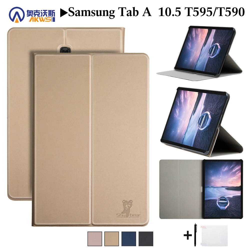 

Walkers Protective Cover Case for Samsung Galaxy Tab A T590 T595 T597 SM-T595 SM-T590 SM-T597 10.5 Inch Tablet Flip Case +gift