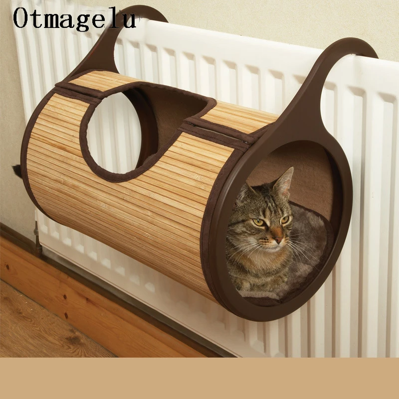 Natural Bamboo Radiator Cat Bed Home 