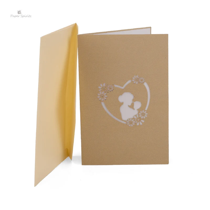  PAPER SPIRITZ Pregnancy Cards 3D laser Cut Paper Pop Up Card with Envelope Thanks Invitations Congr - 32897832461
