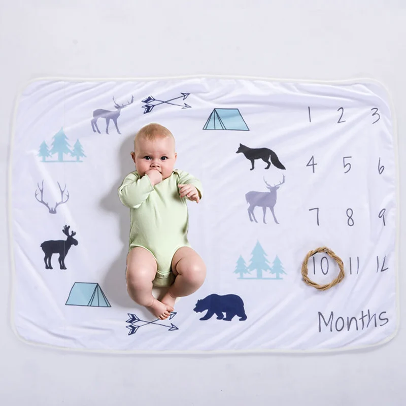 Детское одеяло с напечатанным флисом детское одеяло-Ростомер реквизит для фотосъемки микро флисовое детское одеяло для фото новорожденных