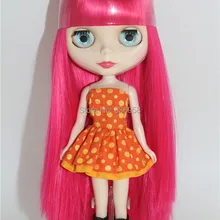 Ледяная шарнирная кукла blyth BL1290 розовые прямые волосы с челкой/бахромой нормальное тело блестящее лицо подарочная игрушка 1/6 30 см
