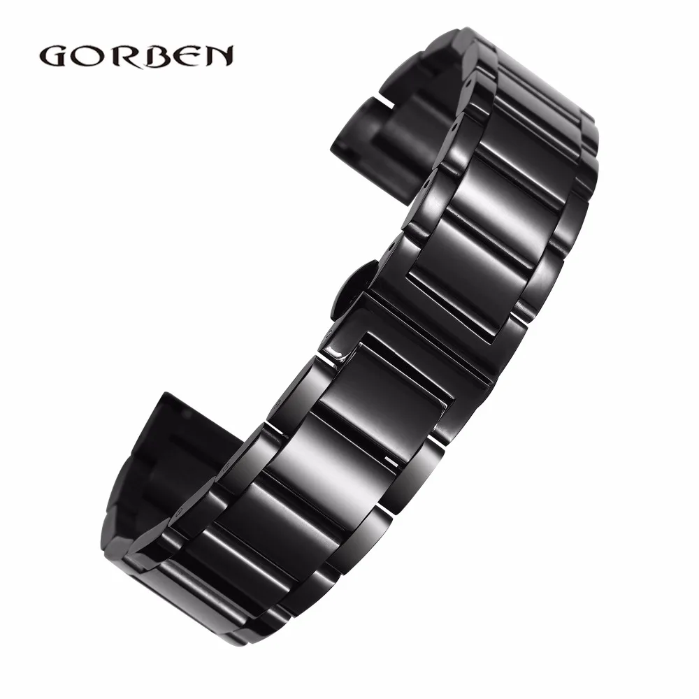 

Watchband For Men 16mm 18mm 20mm 22mm 24mm Stainless Steel Strap Black Silver Golden With Folding Clasp Metal Women Watch Band